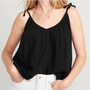 Old Navy Black Tie-Shoulder Cami Swing Tank - Medium